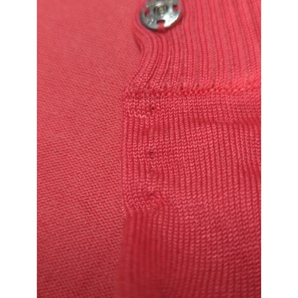 INC Petite Womens M Silk Blend Cardigan Sweater Coral Rhinestone Buttons - Picture 12 of 15